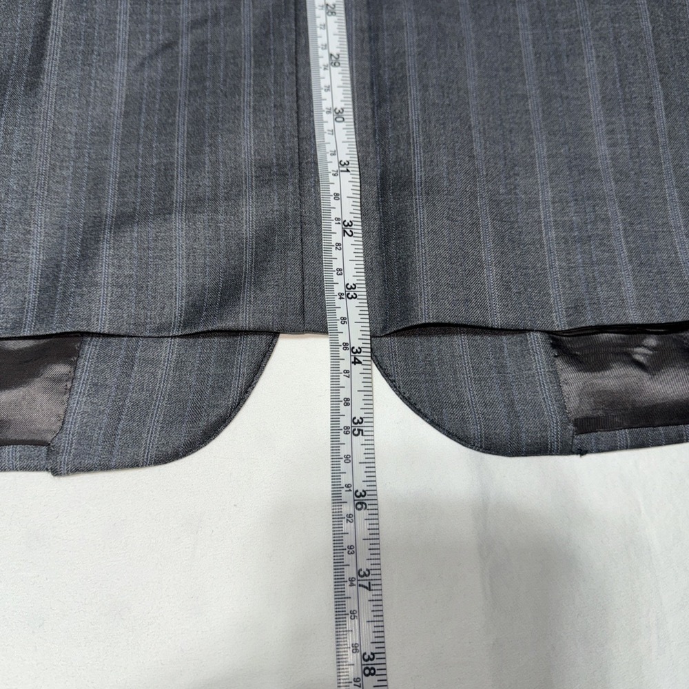 Ermenegildo Zegna Men Sz 48L Traveler Sport Coat Gray w/Blue Pinstripe Wool/Silk - Picture 7 of 14